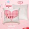 Valentines Pillow Covers 18x18 inch Set of 4, Pink Valentine's Day Pillow Covers with Love Heart Stripes p.s. Love You - Cute Throw Pillows Case for Couch Sofa, Home Office Valentine Decorations
